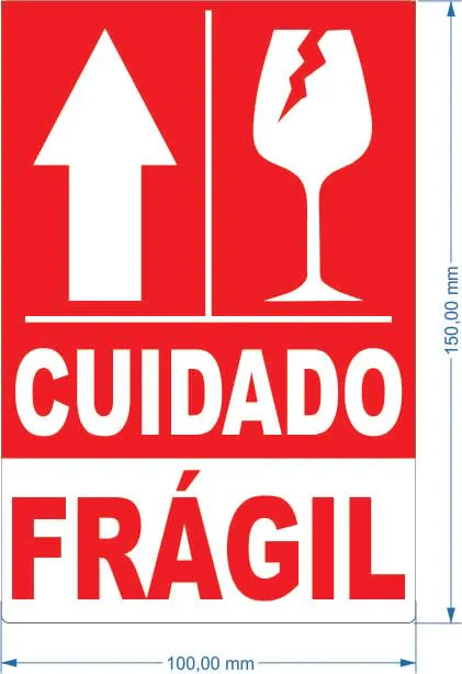 Etiqueta Adesiva Frágil Líquidos 100x150mm