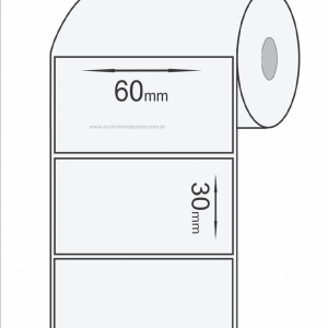 Etiquetas Couche Adesivo 60mm x 30mm - 1 Coluna