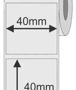 Etiquetas Couche Adesivo Térmico 40mm x 40mm - 1 Coluna SEM USO DE RIBBON