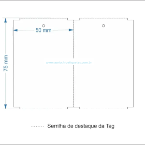 Etiqueta Tag 50x75mm x 2 Carreiras