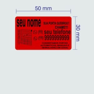ETIQUETAS DE PORTA DE AÇO / PROPAGANDA 50X30